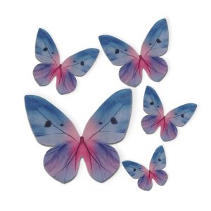 Sada oblátkových motýľov modrá